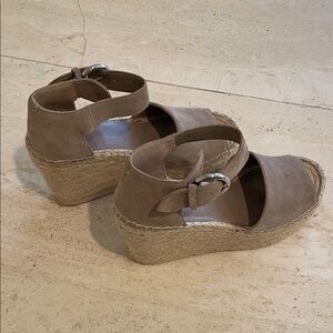Marc Fisher Taupe Espadrille Wedges